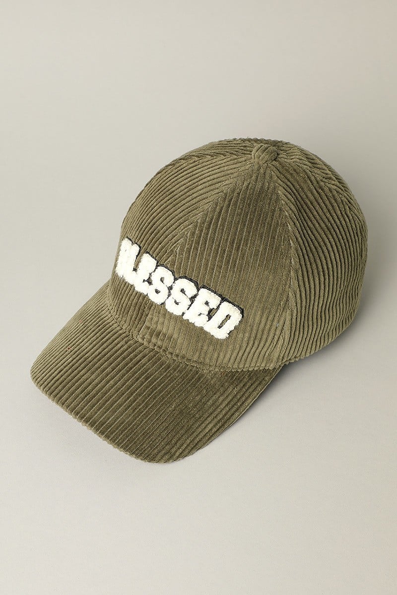 "Blessed" Corduroy Panel Baseball Cap